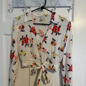 Forever 21 button up crop top
